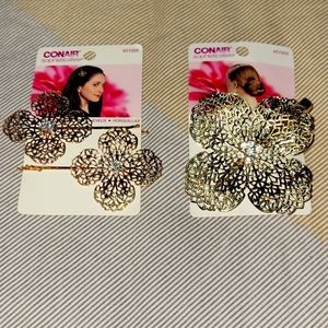 NWT! Gold Flower Hair Pins